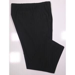 Battistoni Roma Bespoke Handmade Solid Black Wool Button-Fly Dress Pants 42x32